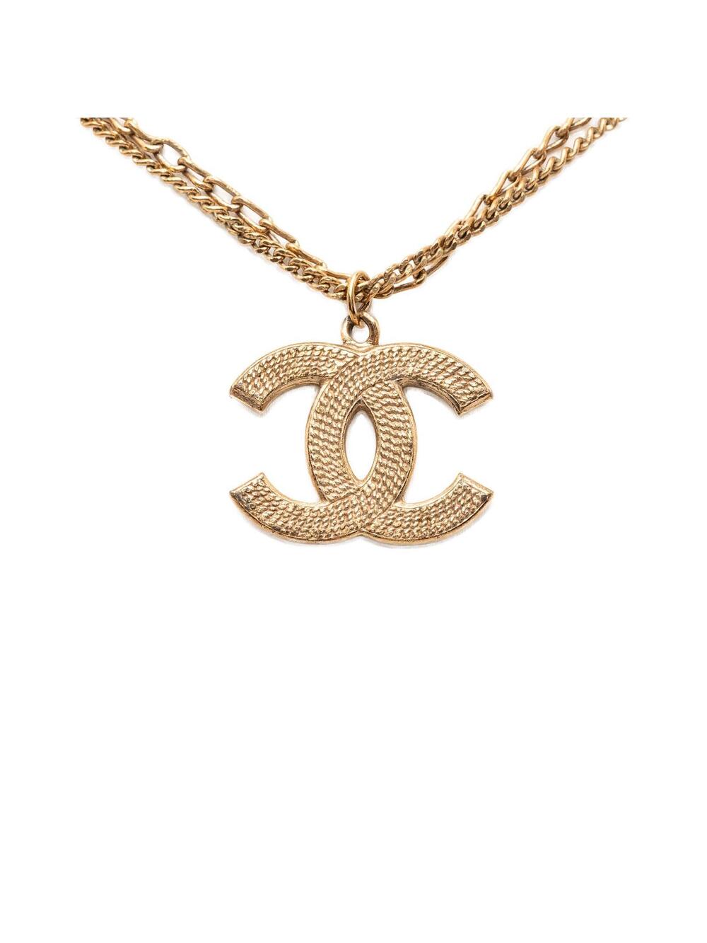 Chanel Cc Gold Plated Textured Pendant #338486C52B